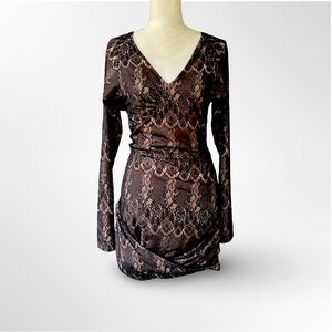 Vintage BCBG Maxazaria Deep V Mini Dress